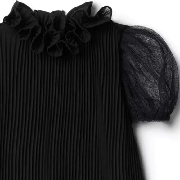 NWT Janie & Jack Pleated Puff Sleeve Dress - Picture 3 of 3